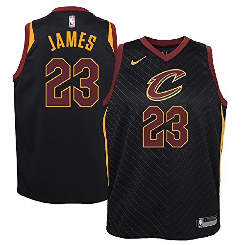NIKE Lebron James Cleveland Cavaliers NBA Youth Black Alternate Dri-Fit Swingman Statement Edition Icon Jersey