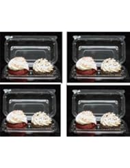Cakesupplyshop P50KJ - 50pack Clear Plastic Standard Cupcake Muffin Double Cupcake Container Boxes -Holds 2cupcakes Each