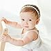 RQJ Newborn Christening Headband Baptism Halo Toddler Elastic Lace Headband Bows Flowers Pearl Baby Hair Accessories