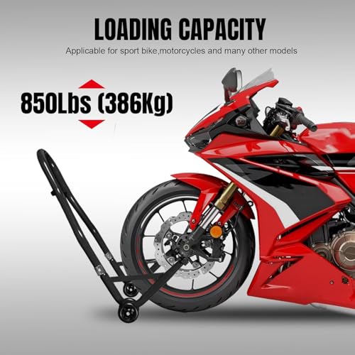 L&E HELEE Motorcycle Stands, 500KG Capacity Front Rear Wheels Lift Combo with U L Adjustable Swingarm Spool, Heavy Duty Paddock Stands for BMW Suzuki Yamaha Honda Kawasaki, Black