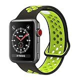 YC YANCH Greatou Compatible for Apple Watch Band 42mm,Soft Silicone Sport Band Replacement Wrist Strap Compatible for iWatch Apple Watch Series 3/2/1,Nike+,Sport,Edition,S/M,Black Volt