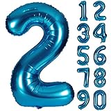 40 Inch Blue Digital Helium Foil Birthday Party Balloons Number 2