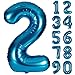 40 Inch Blue Digital Helium Foil Birthday Party Balloons Number 2