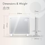 Devola 1000W WiFi Glass Panel Heater Open Window Detection White view 7