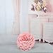 King Rose Handmade 3D Flower Decorative Throw Pillow Wool Cushion for Bed Living Room 14 Inches Round Pink