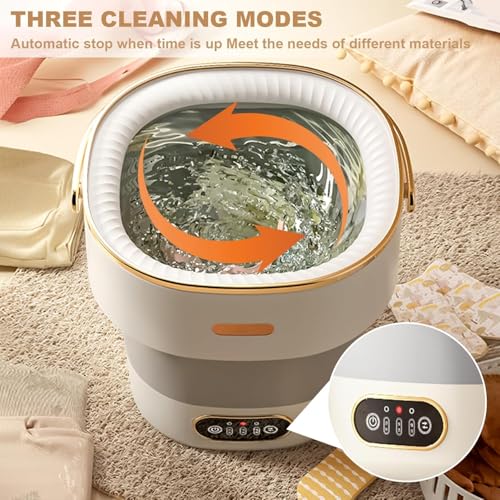 XVersion 13L Mini Portable Washing Machine with Spin Dryer – Foldable Washer for Baby Clothes, Underwear, Socks | Compact Laundry for Apartment, Travel, RV, Home (White)