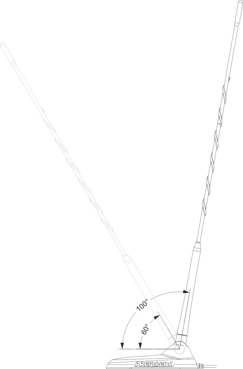 PRESIDENT ELECTRONICS New York Magnetic Mount CB Radio Antenna: Car Electronics