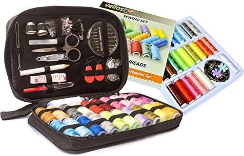 Big Sewing KIT and Sewing Set with 24-Color Threads Bundle- for All-Purpose Sewing Repairs at Home & in The Office. Complete Sew Kit with Mixed Color Threads for Sewing Machine. Black & Multicolored
