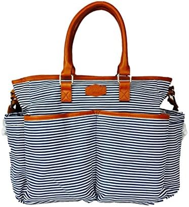 Kiko Miami, Multi-function Designer Tote Diaper Bag with Changing Mat and Stroller Straps.