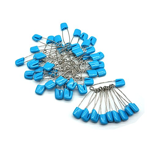 GTONEE Baby Safety Pins Secure Clips for Fastening Baby Clothes Diaper Napkins 50pcs 60PCS 30PCS (Blue, 50 pcs)