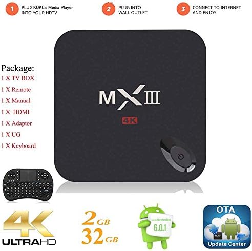 Kukele MXIII 2G/32G Internet Streaming Media Player Android 6.0 Marshmallow TV Box Media Player