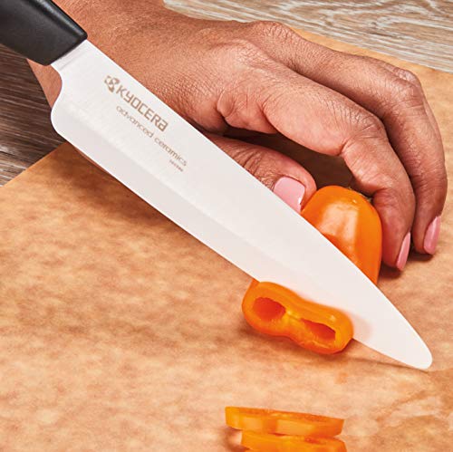 Kyocera Revolution Ceramic Kitchen Knife, 5 Inches, Black, White