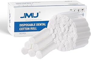 JMU 250 Pcs Cotton Rolls Dental, 1.5'' Non-Sterile Nosebleed Plugs, #2 High Absorbent Mouth Cotton Rolls