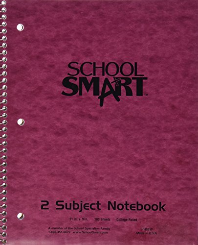 Photo 1 of School Smart Spiral Perforated 2 Subject College Ruled Notebook, 11 x 8-1/2 Inches - 085315