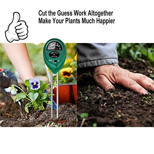 Soil pH Meter, 3-in-1 Soil Test Kit For Moisture, Light & pH, A Must Have For Home And Garden, Lawn, Farm, Plants, Herbs & Gardening Tools, Indoor/Outdoors Plant Care Soil Tester (No Battery Needed)