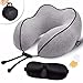 QAHEART 100% Pure Memory Foam Travel Pillow, Breathable & Comfortable Neck Pillow with Removable, Machine Washable Pillowcase, Travel Kit with Airplane Pillow, Storage Bag, Sleep Mask and Earplugs
