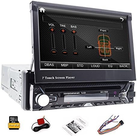 8GB Card GPS Navigation Single Din 7inch HD Touch Screen Car Radio Stereo Detachable Panel GPS Navi Auto DVD Player 1 Din Bluetooth Radio Receiver CD USB SD Aux entertainment system