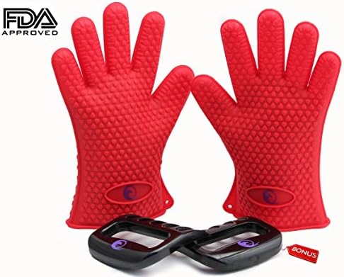 No. 1 Selling BBQ Gloves with Bonus Set of Bear Claws Meat Shredder. Heat resistant, Water proof Silicone Gloves perfect for Cooking, Baking, Smoking, and Outdoor Grilling and for handling hot stuffs in the Kitchen or at the Grill. Bear Claws Meat Shredder makes it very easy to shred meat. Excellent for Pulled Pork, Chicken, Turkey etc.