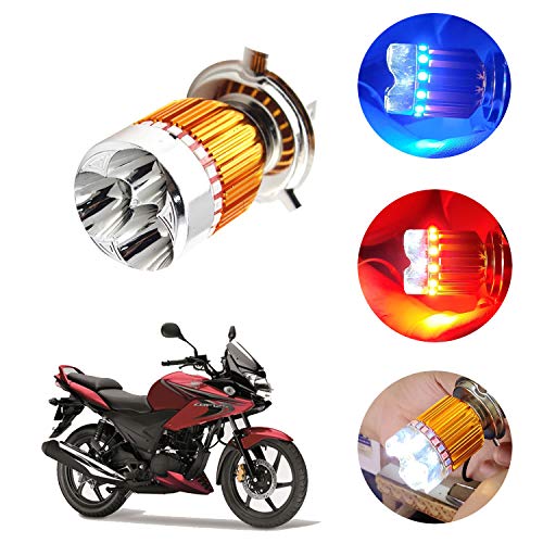 Kandid H4 Multicolor Flasher 4 Led Head Lamp Bulb for Honda Cb Unicorn 160