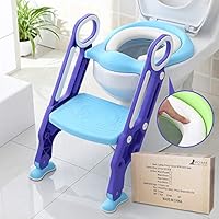 Potty Training Seat for Kids, ITOY&IGAME Toilet Seat for Potty Training Step Trainer Ladder Toilet Training Potty Seat Sturdy Comfortable Built In Non-Slip Steps soft Pad for Baby Boys Girls