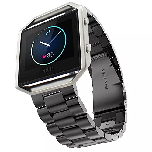 Fitbit Uhr Band, iitee Luxus Echt Edelstahl Watch Band Wrist Band Strap für Fitbit Blaze