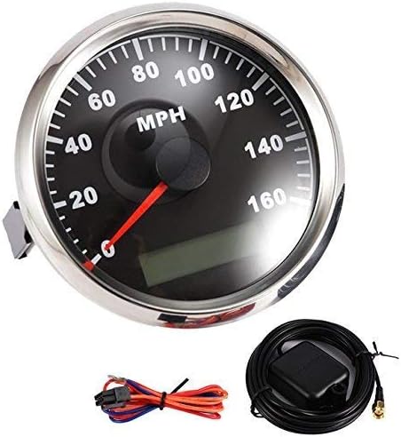 Partol MPH GPS Speedometer Odometer Digital Speed Gaug 160MPH With Backlight Waterproof Universal for Car Truck ATV UTV Motorcycle Marine Boat, 85mm