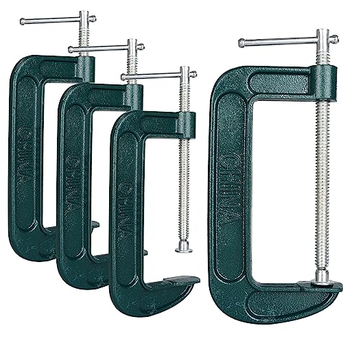 WOPPLXY 4 Pcs 6 Inch Heavy Duty C Clamps, Industrial Strength, 1200lbs