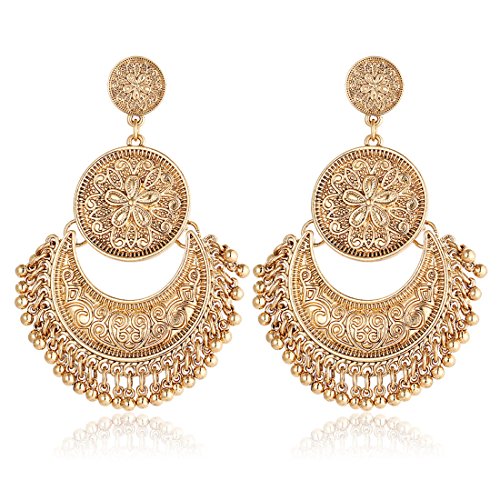Dan ching retro fashion earring alloy gold
