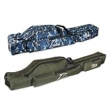 WATERFLY Folding Fishing Rod Case, Portable Fishing Rod Carrier Fishing Tool Storage Bag