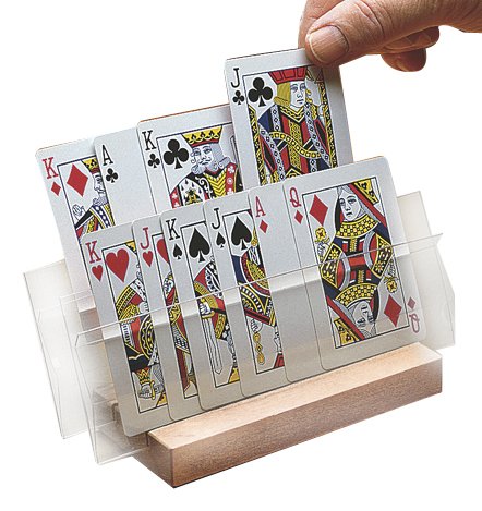 SP Ableware Double Tiered Clear Plastic Playing Card Holder - Holds Up to 18 Cards (712540112)