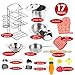 ToyerBee Pretend Play Toys, 17PCS Kitchen Play Accessories Set -Play Food & Stainless Steel Toys with Pots, Pans, Wooden Spoons, Pot Holders & Storage- Pretend Toys for Kids, Toddlers, Girls & Boys