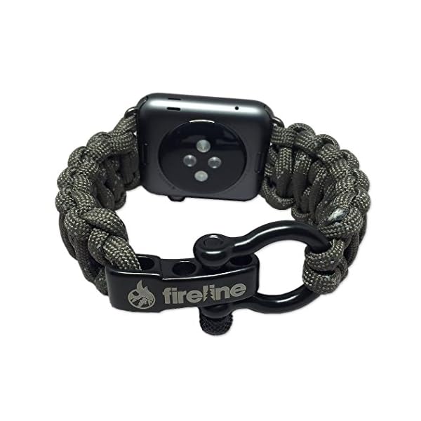 FIRELINE-Apple-Watch-Band-42mm-Replacement-Paracord-Watch-Band-with-Rugged-Outdoor-Survival-Stainless-Steel-Shackle-and-550-Paracord