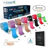 FriCARE Kinesiology Tape X Y I Shape Set Pro Elastic 20 Pre-cut, 2”X 10-inch/strip, Therapeutic Athletic K Tape,skin color