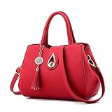 H.Tavel Women Small Satchel Purses Dumpling Shaped Tote Bags Shoulder Tassel Handbags Wine