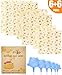 ARCBLD Beeswax Wraps and Silicone Stretch Lids,Sustainable Reusable Plastic Free Beeswax Food Wraps cover for Fruits & Vegetables and Bowls to Keep Fresh, 6 Pieces Bee's Wrap + 6 Pieces Silicone Lids
