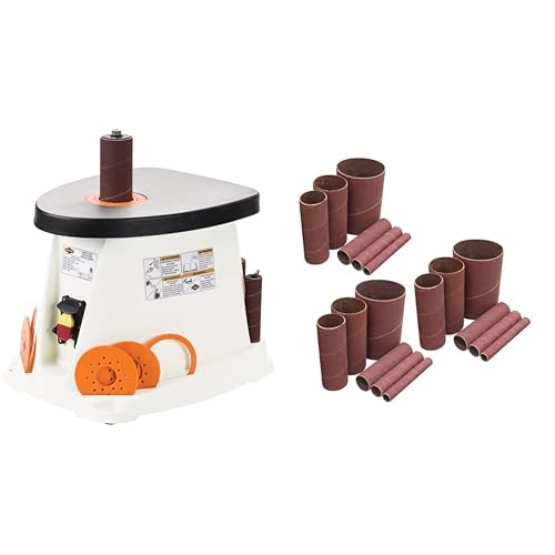 Spool Sander Shop Fox Oscillating Spindle Sander Bundle with POWERTEC Sanding ...