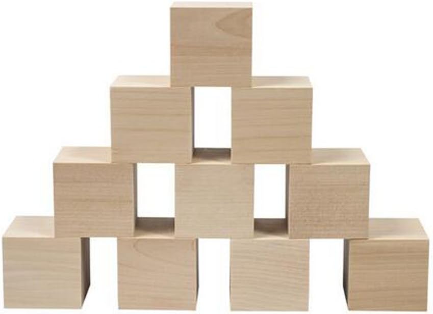 50PCS Blank Wooden Cubes Square Unfinished Wooden Blocks for Crafts and Carving Plain Blank Natural Wood Blocks Puzzle Making Crafts and DIY Projects (0.78 Inch)