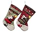 YAMUDA Xmas 3D Lively Big Christmas Stockings 18 Inches Set of 2 Long Santa Claus Decoration Snowman Design for Kids (Extra Large E)
