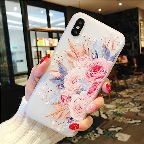 Compatible with iPhone Xs MAX Case for Girls, Floral Flower Cute Case Ultra-Thin Slim Soft TPU Silicone Cover Phone case for iPhone Xs MAX(Flower A)