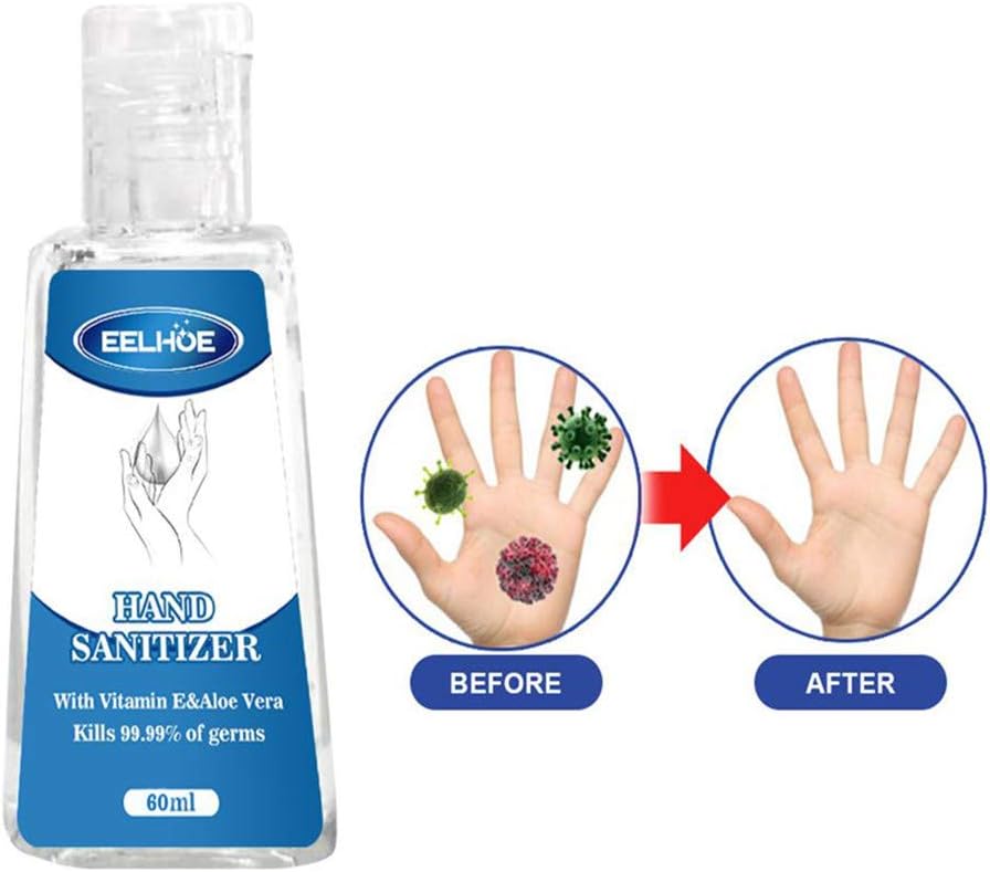 Rinse-Free Antibacterial Hygienic Gel, Non-Rinse Hand Sanitizer Gel, Instant Hand Refreshing Gel,Hand Cleanser Gel Effective 99.99%, Light Moisturizing,For Kitchen/Bathroom/Office