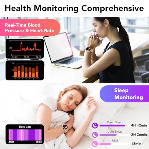 Elegant Women's Smartwatch with Phone Function, 1.39 Inch Full Touch Screen Fitness Tracker, 120+ Sports Modes, IP68 Waterproof Smart Watch with Heart Rate, SpO2, Sleep Monitor for iOS Android, Rose