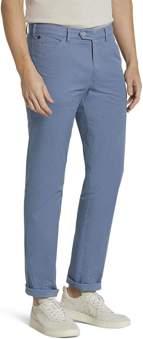MEYER Men Pants Chicago Cotton 15037 Blue MicroPrint Cotton