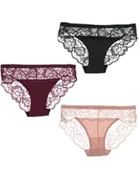 Intimates Women's Lacey Seamless Hipster Underwear Panties (3 PR)