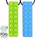 CAMOK Sensory Chew Necklace Chewy Toys - Silicone Teether for Boys, Girls, Kids - Chewable Jewelry for Autism, ADHD, Oral Motor, Biting and Teething - 2 Pack (Green & Blue) by