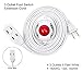 Electes 3 Outlet Extension Cord with Hand/Foot Switch and Light Indicator with Safety Twist-Lock, 16/2, White, UL Listed