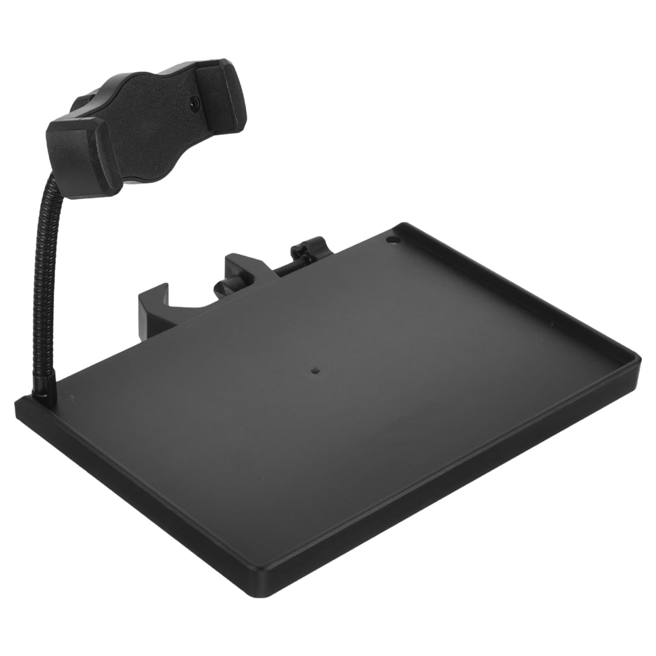 SUPVOX Mic Stand Phone Holder: Clamp-on Microphone Stand Tray with Phone Holder, Plastic Rack for Tools and Accessories, Compatible with Most Mic, Black