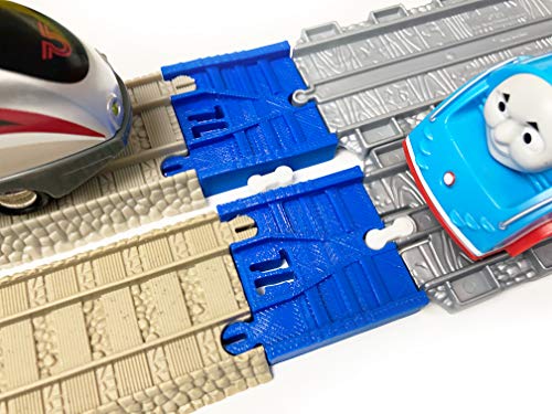 TrainLab Adapters Compatible with Take-n-Play to 2009 Trackmaster Train Tracks (Blue)