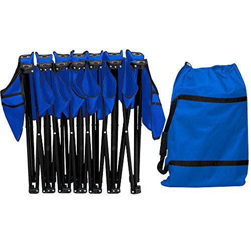 Yaheetech Portable 4/6/8 Seats Sports Bench Sits Team Sports Sideline Bench Outdoor Waterproof w/Side Bag with/Without Back (Blue, 6 Seats w/o Back)