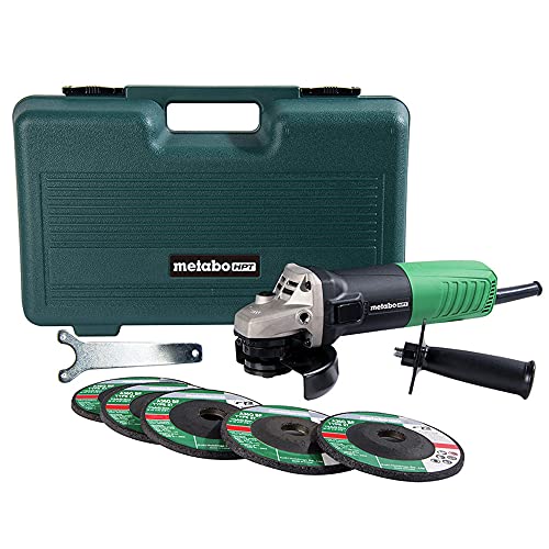 Photo 1 of Metabo HPT 4-1/2-Inch Angle Grinder, Includes 5 Grinding Wheels & Hard Case, 6.2-Amp Motor, Compact & Lightweight, G12SR4