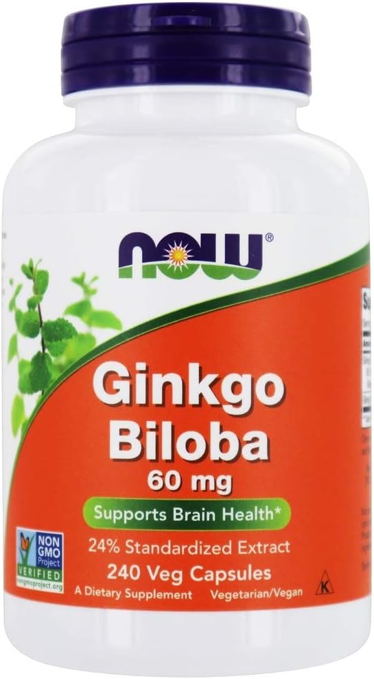 [海外直送品] ナウフーズ　 ギンコビロバ（イチョウ葉）エキス 60mg 240ベジカプセル